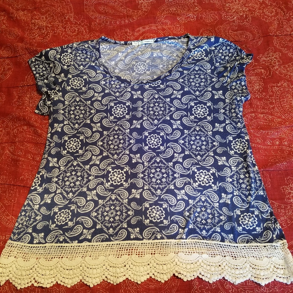 Maurice's XL paisley crochet bottom top